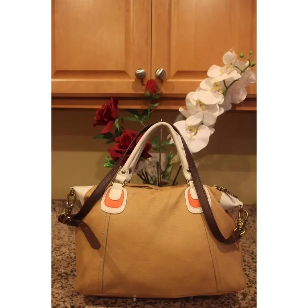 orYANY Maria Soft Pebbled Leather Satchel with Strap (PU700